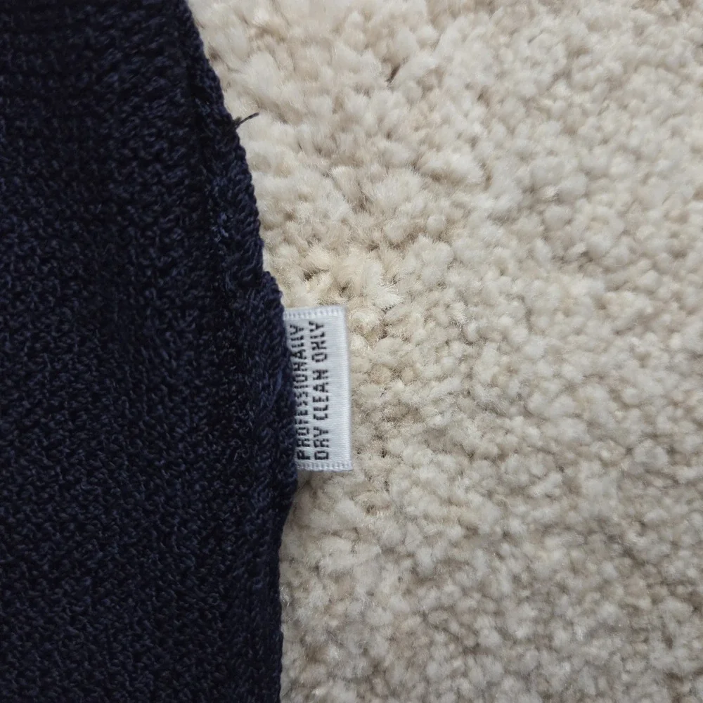ST JOHN Collection Navy Stretch Santana Knit Classic Straight Pencil Skirt Sz 10